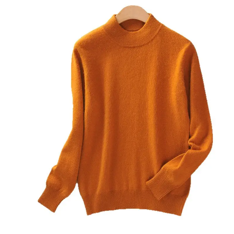 Women Woolen Red Half Turtleneck Sweater - Image 20