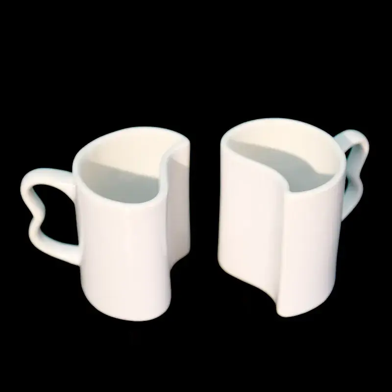 White S-Shape Cup for Couples Transfer Marking