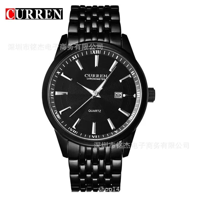 Men's Black Steel Band Watch with Analog Display - Image 5