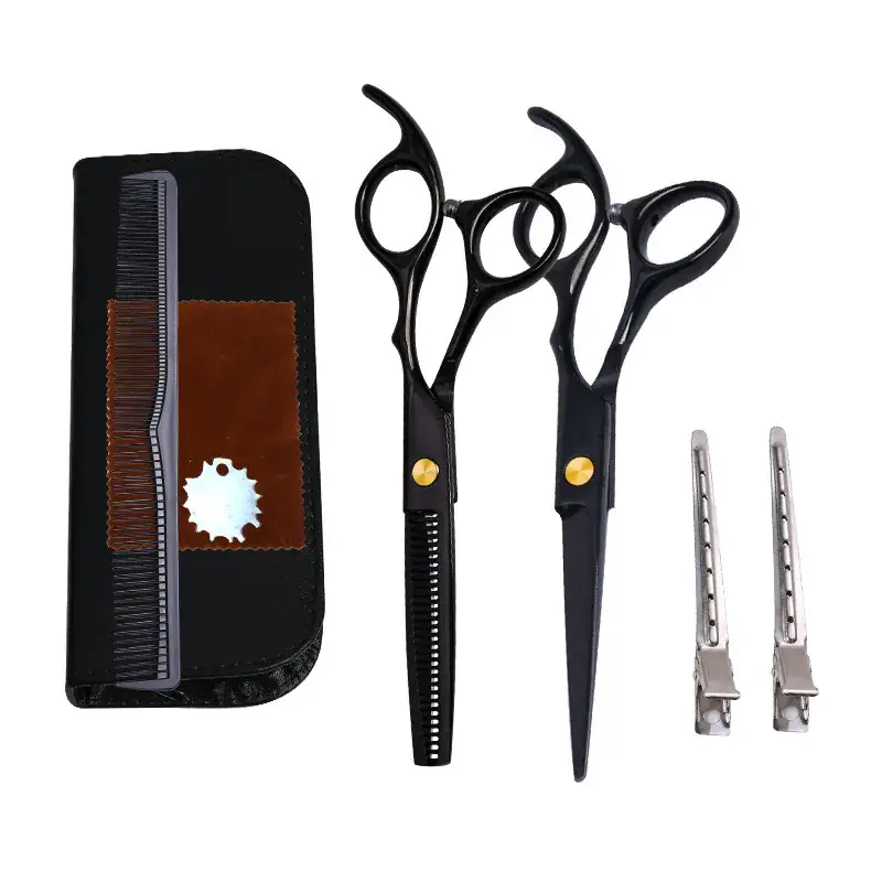 6.0 Inch Hair Scissors Black Barber Cutters - Image 3