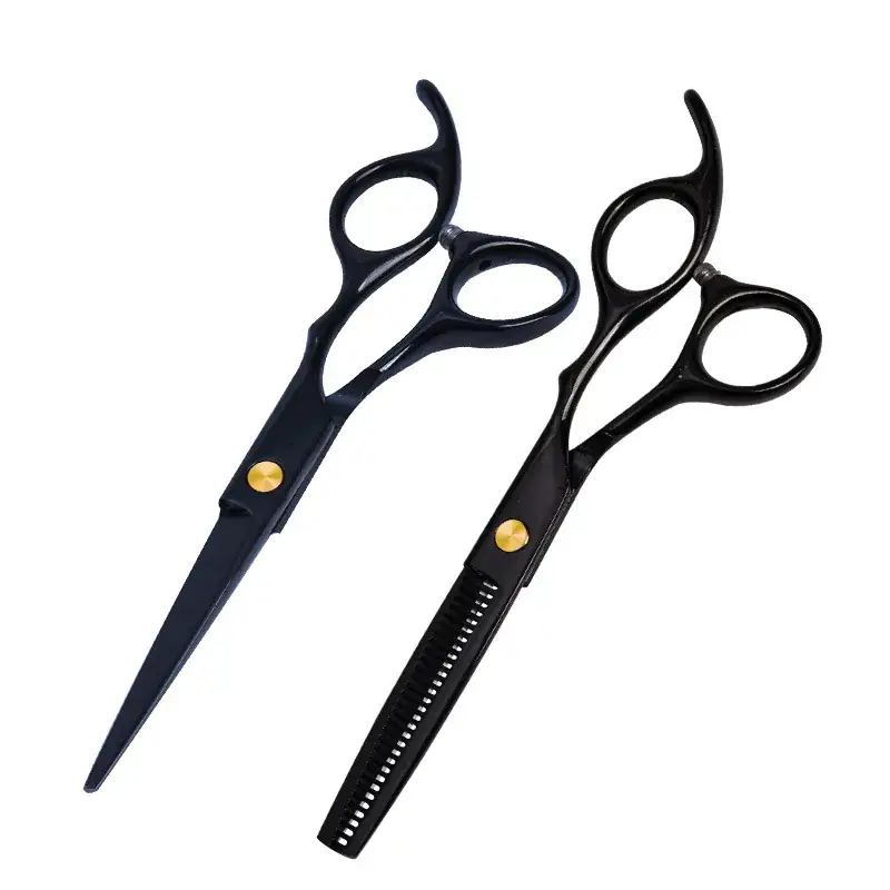 6.0 Inch Hair Scissors Black Barber Cutters - Image 7