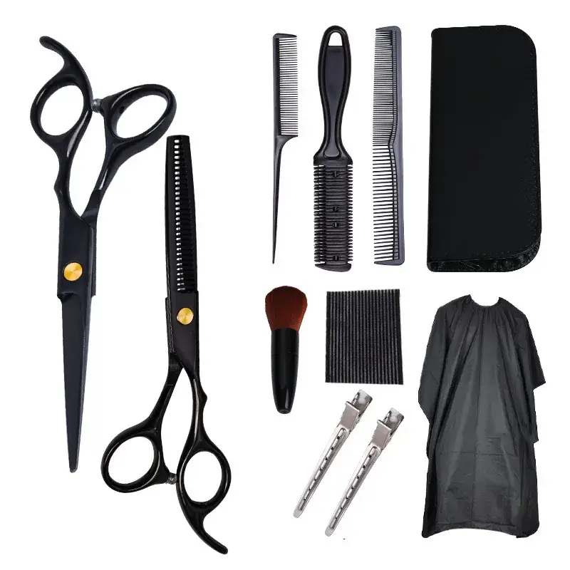 6.0 Inch Hair Scissors Black Barber Cutters