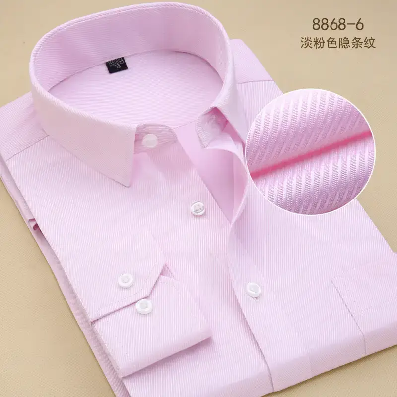 Distribution Men's Pink Slim Fit Long Sleeve Shirt - Image 4