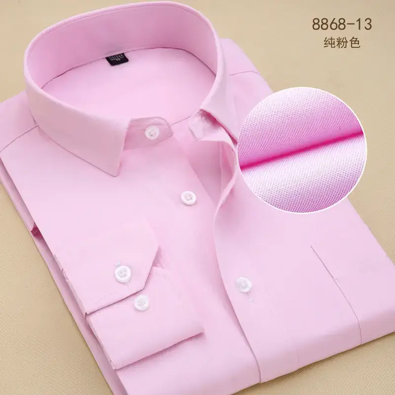 Distribution Men's Pink Slim Fit Long Sleeve Shirt - Image 8