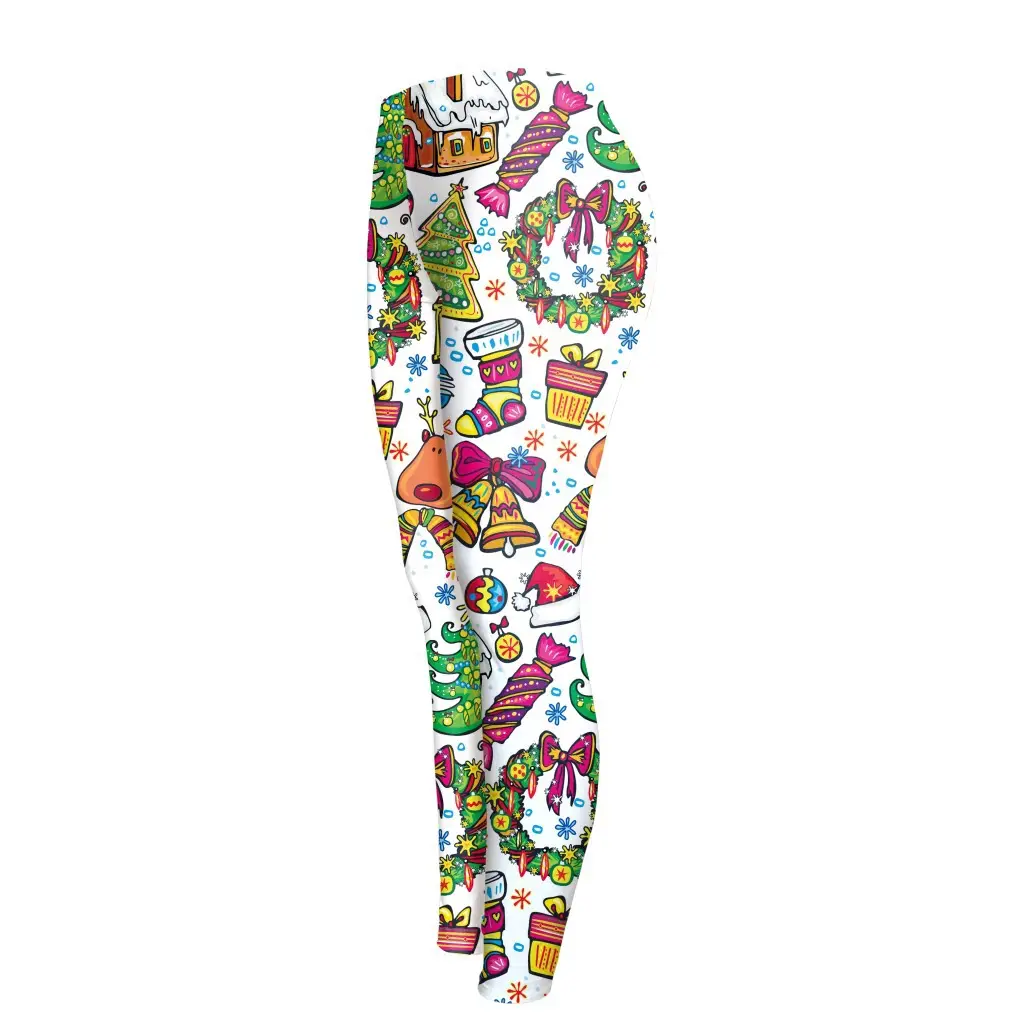 2024 Christmas Tree Print Slim Fit Leggings Women