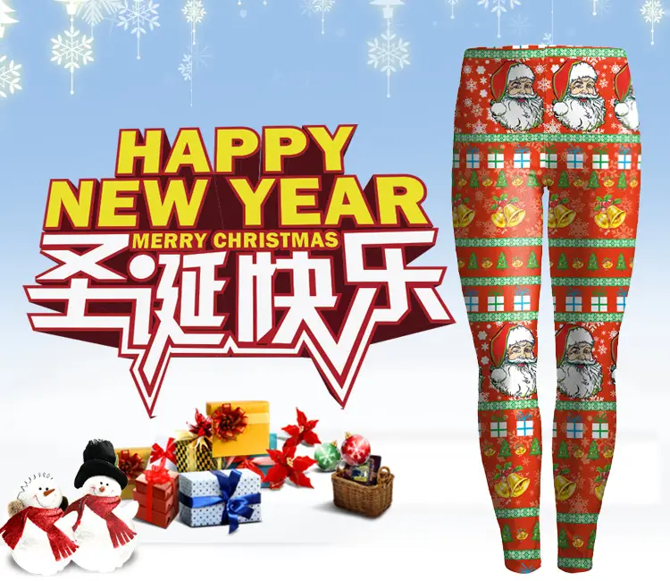 2024 Christmas Tree Print Slim Fit Leggings Women — feature 4