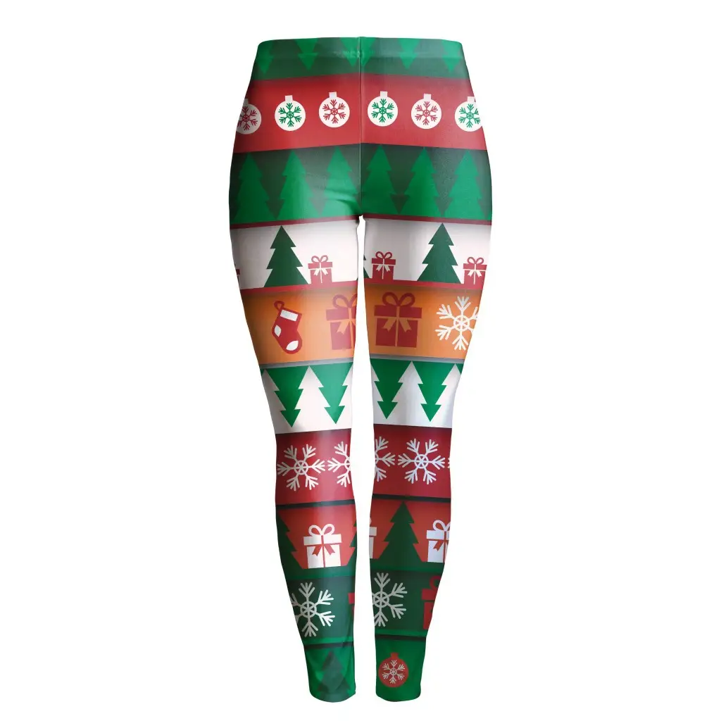 2024 Christmas Tree Print Slim Fit Leggings Women