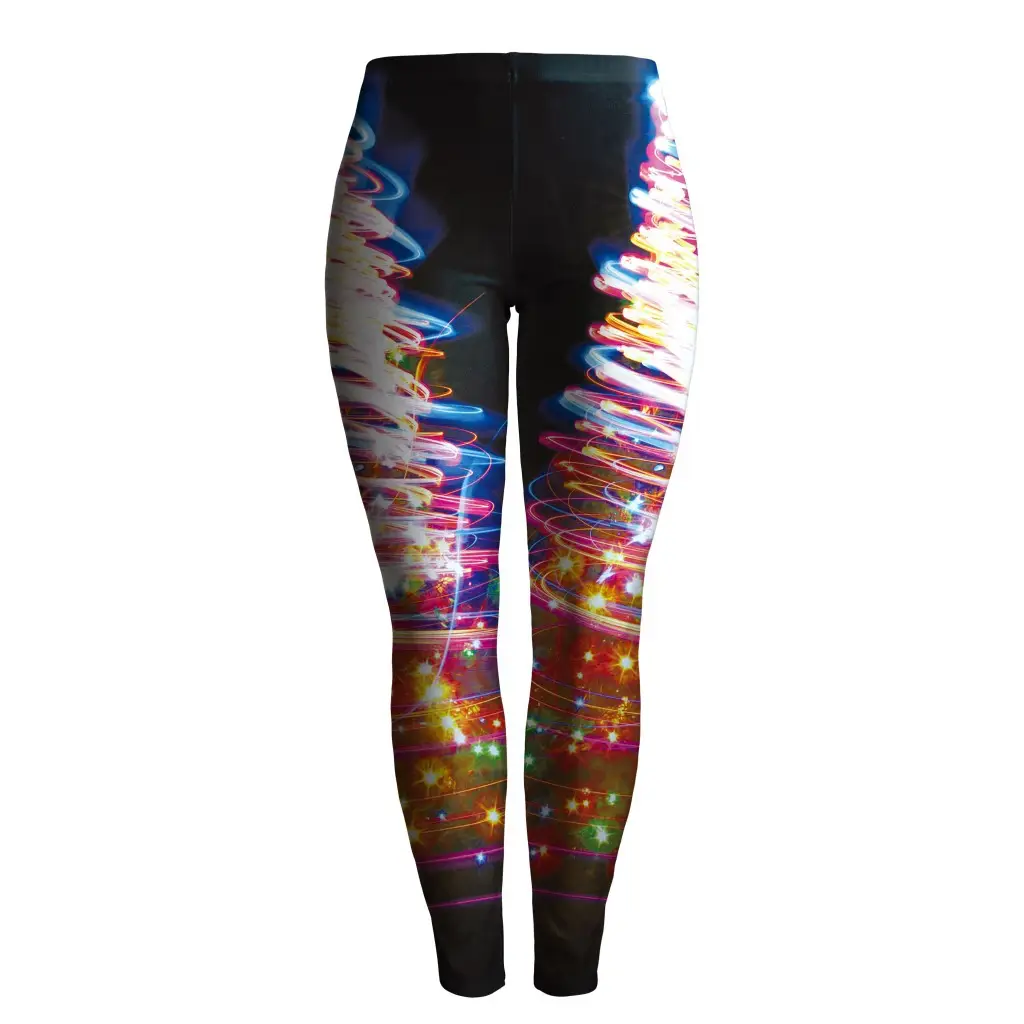 2024 Christmas Tree Print Slim Fit Leggings Women