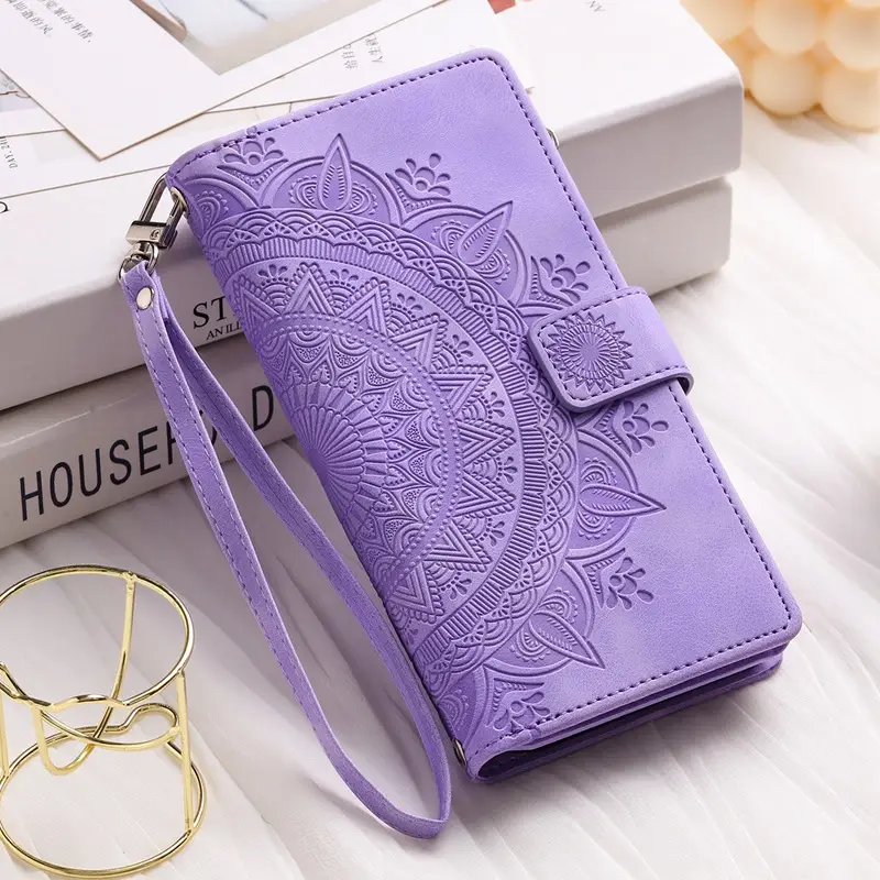 Blue Embossed Leather Phone Case for Pixel 9/10 Pro - Image 8