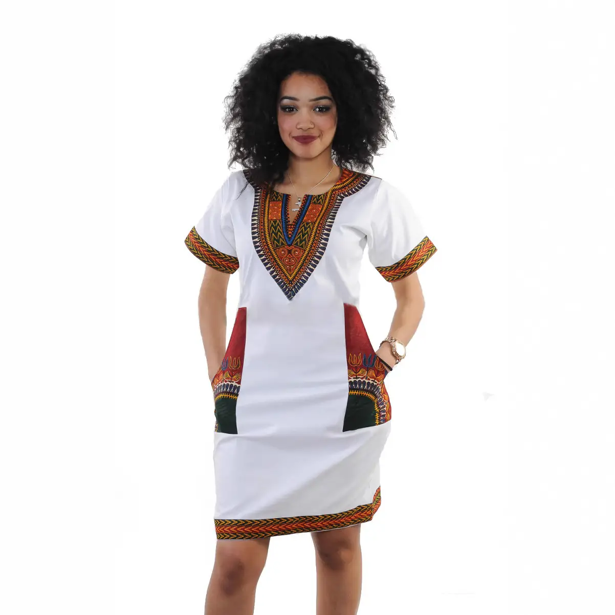 Black High Stretch Digital Printed Hip Dress for Women - Image 8