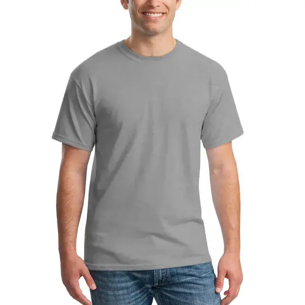 Men's White Cotton T-Shirt Short Sleeve Solid Color - Image 2