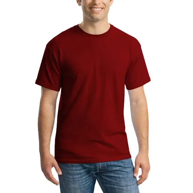 Men's White Cotton T-Shirt Short Sleeve Solid Color - Image 7