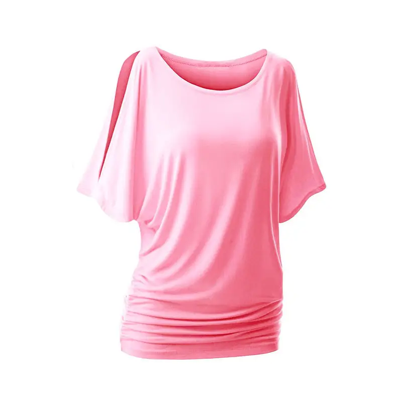 Purple Open Shoulder Bat Sleeve T-Shirt Large - Image 6