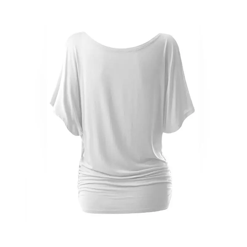 Purple Open Shoulder Bat Sleeve T-Shirt Large - Image 7