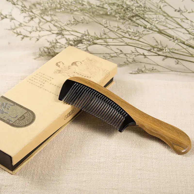 Jade Sandalwood Horn Hair Comb for Men - Image 2