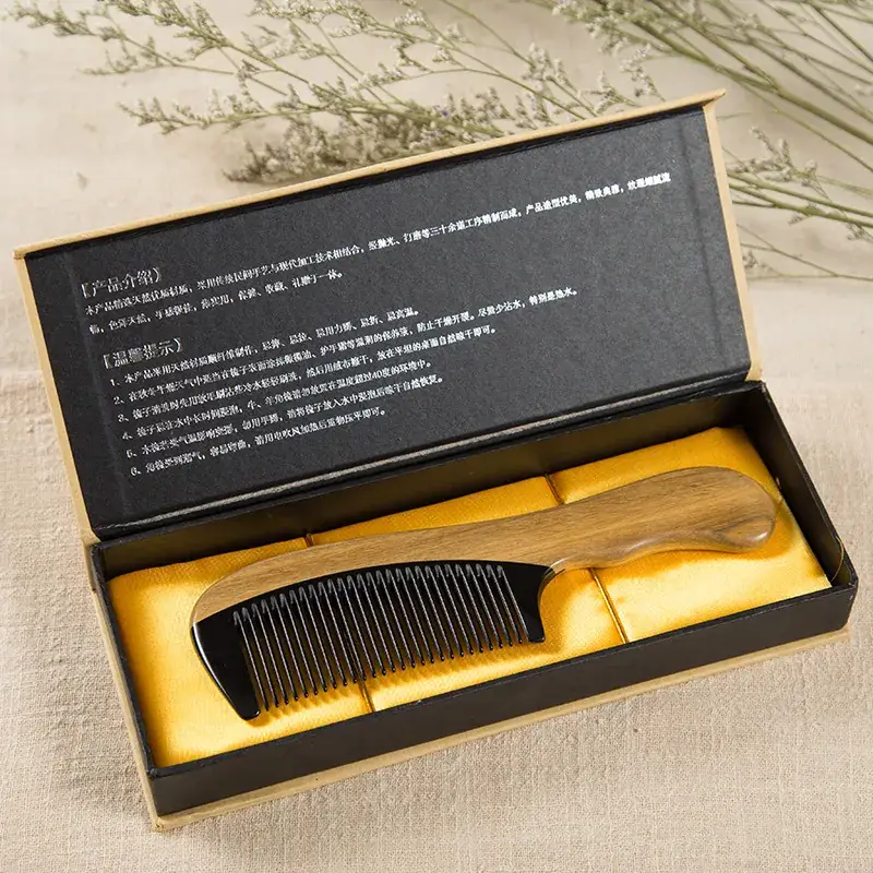 Jade Sandalwood Horn Hair Comb for Men - Image 3
