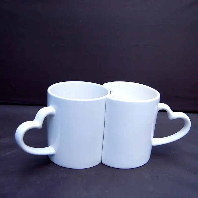 Qixi Valentine's Cup Pair White Ceramic Cup Mark Pack - Image 3