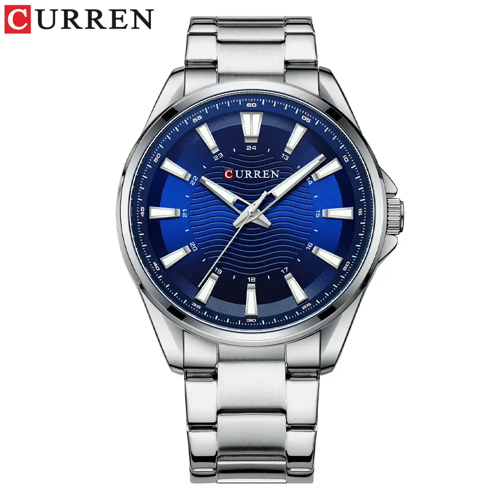 Curren Green Wave Men's Round Steel Band Watch - Image 10
