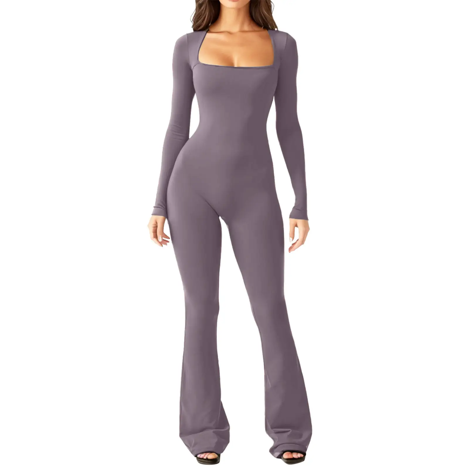 Women's Long Sleeve Belly Waist Lifting Hip Lifting Jumpsuit - Image 3