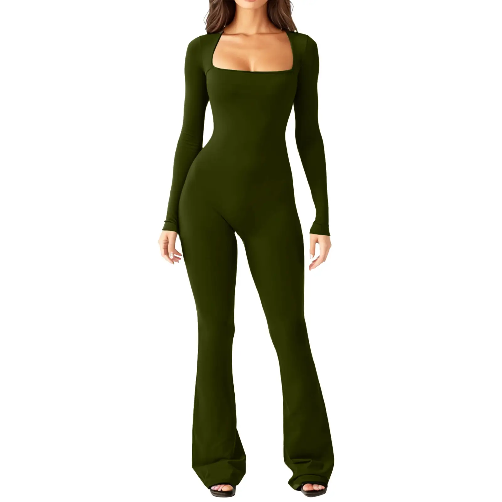 Women's Long Sleeve Belly Waist Lifting Hip Lifting Jumpsuit - Image 6