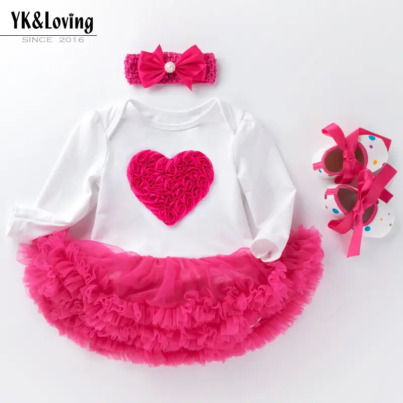 Pink Cartoon Jersey Baby Dress with Bow & Turban
