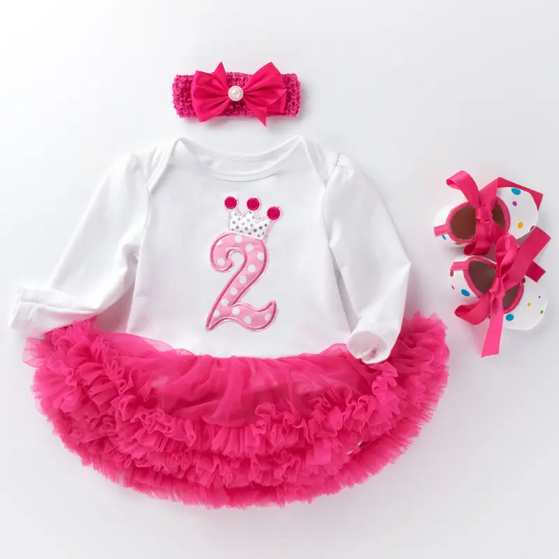 Pink Cartoon Jersey Baby Dress with Bow & Turban