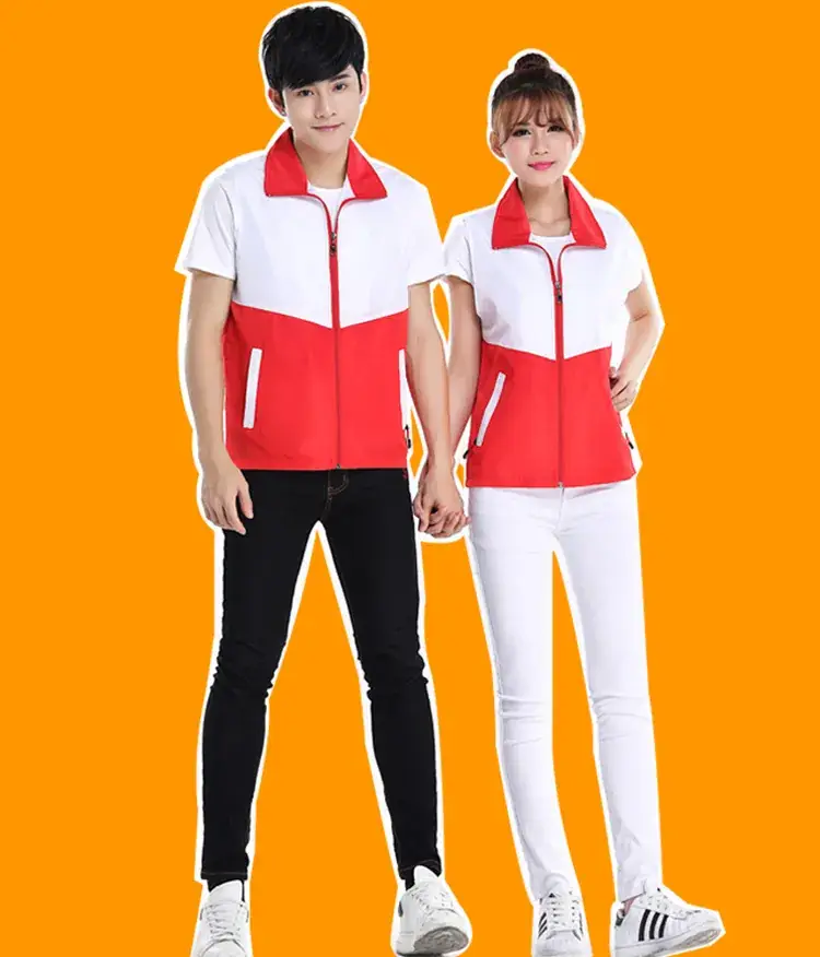 Factory Wholesale Red White Matching Polo & Pants Set - Image 3