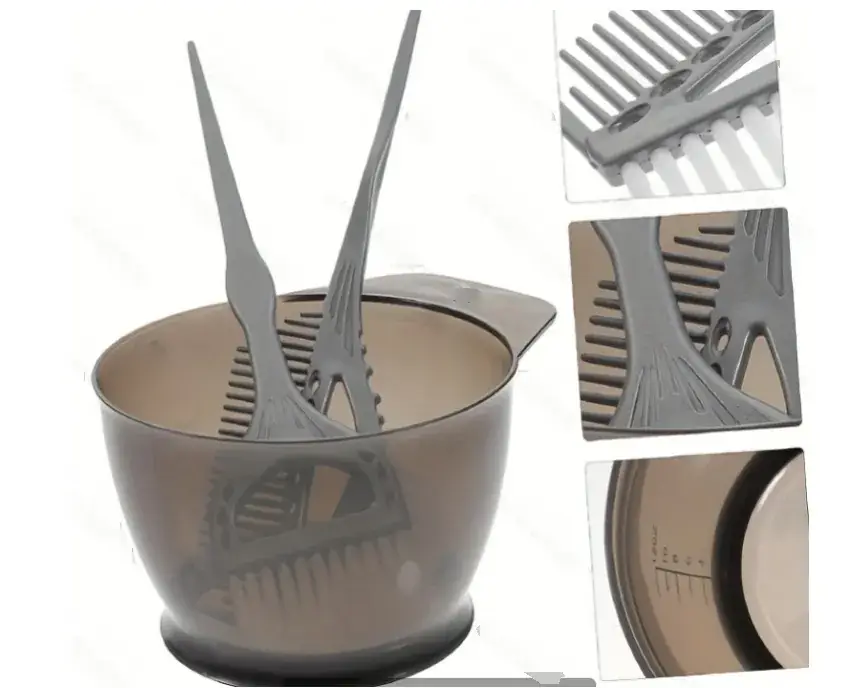 Blue Plastic Hair Dye & Comb Set
