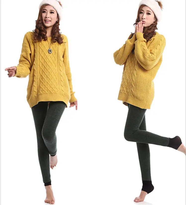 Women's Autumn Winter Thickened Velvet Leggings Cropped Foot Pants — feature 6