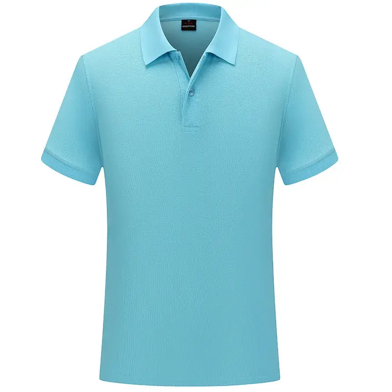 Men Blue Polo T-Shirt with Logo & Customizable Design - Image 12