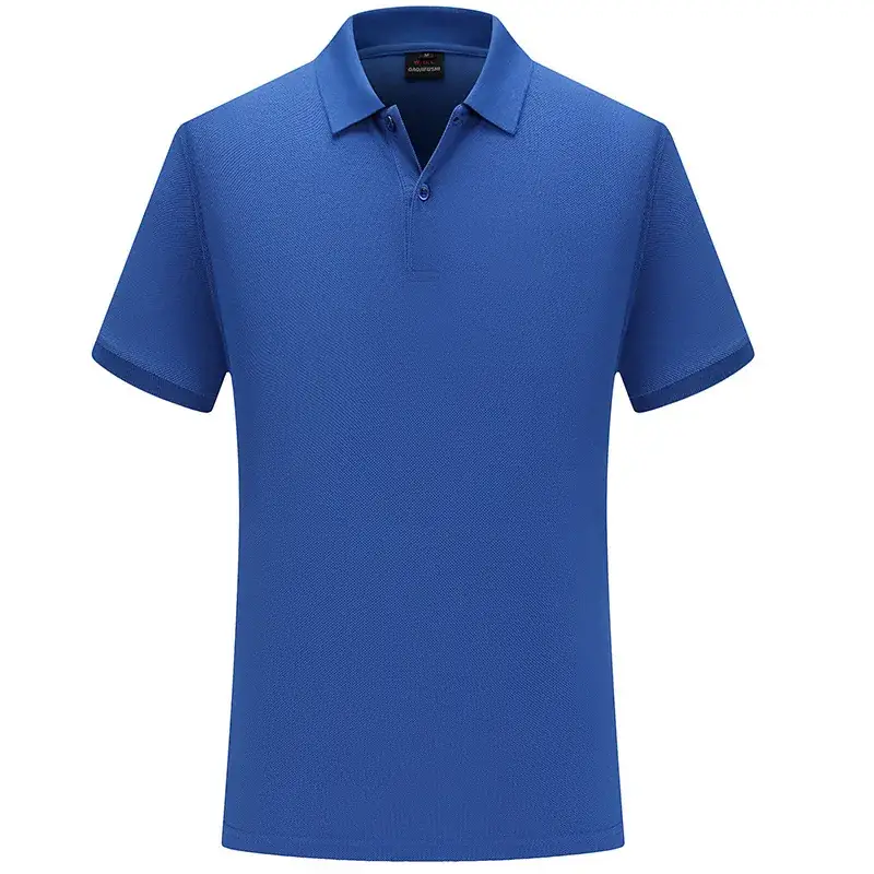 Men Blue Polo T-Shirt with Logo & Customizable Design - Image 9