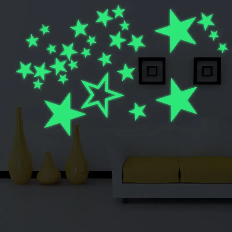 Luminous Star Wall Stickers Green 21x14cm — feature 26
