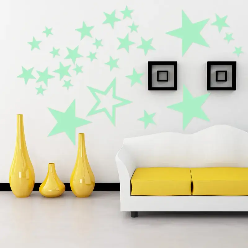 Luminous Star Wall Stickers Green 21x14cm — feature 27
