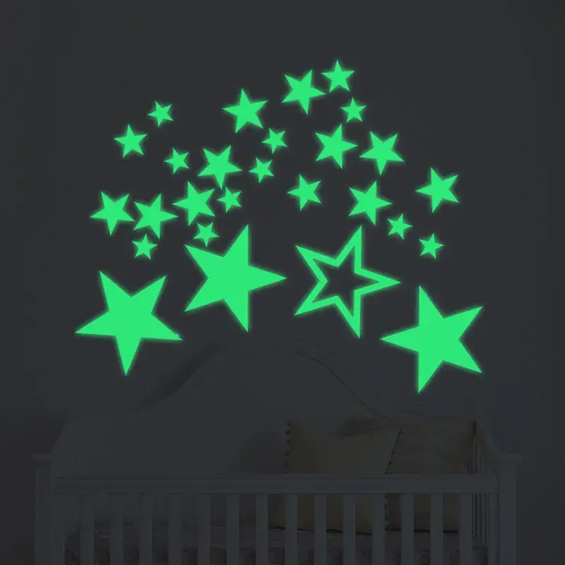 Luminous Star Wall Stickers Green 21x14cm — feature 28