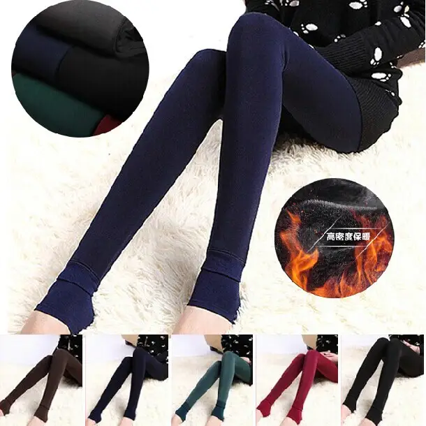 Fleece Lined Thick Leggings for Women Large Size - Image 2