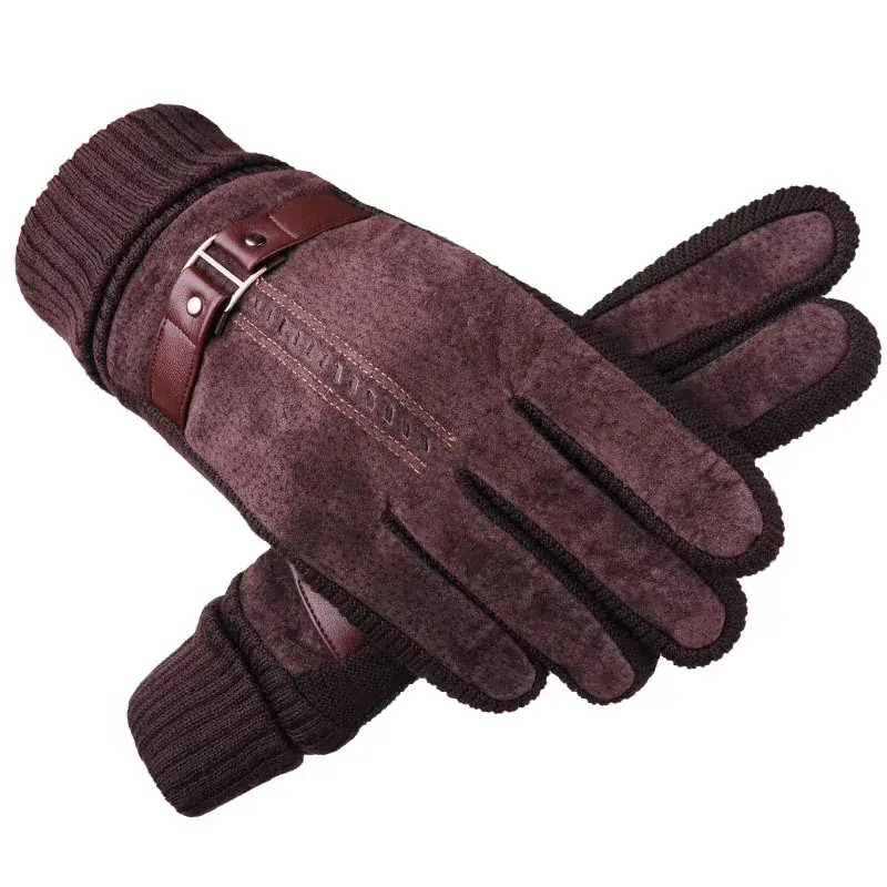 Men's Pigskin Winter Gloves Warm Touch Screen Cycling - Image 7