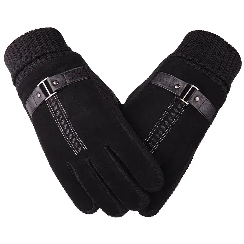 Men's Pigskin Winter Gloves Warm Touch Screen Cycling - Image 3