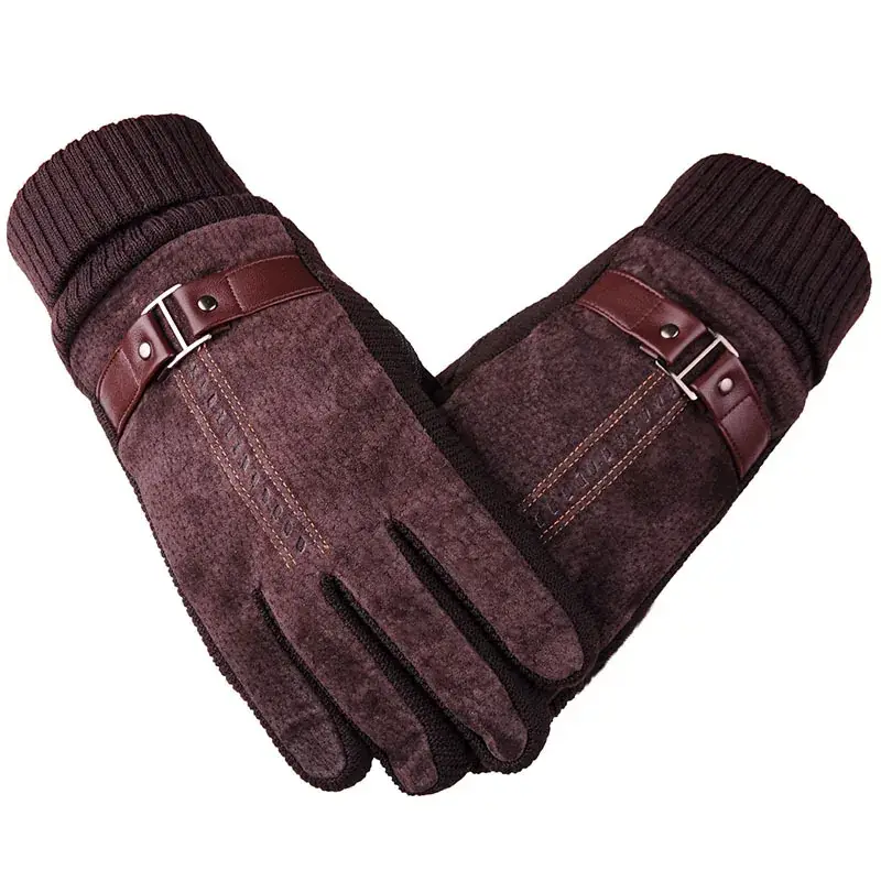 Men's Pigskin Winter Gloves Warm Touch Screen Cycling - Image 4