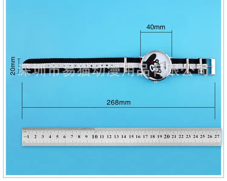 Huo Shadow Anime Cat Watch Black White Quartz - Image 11