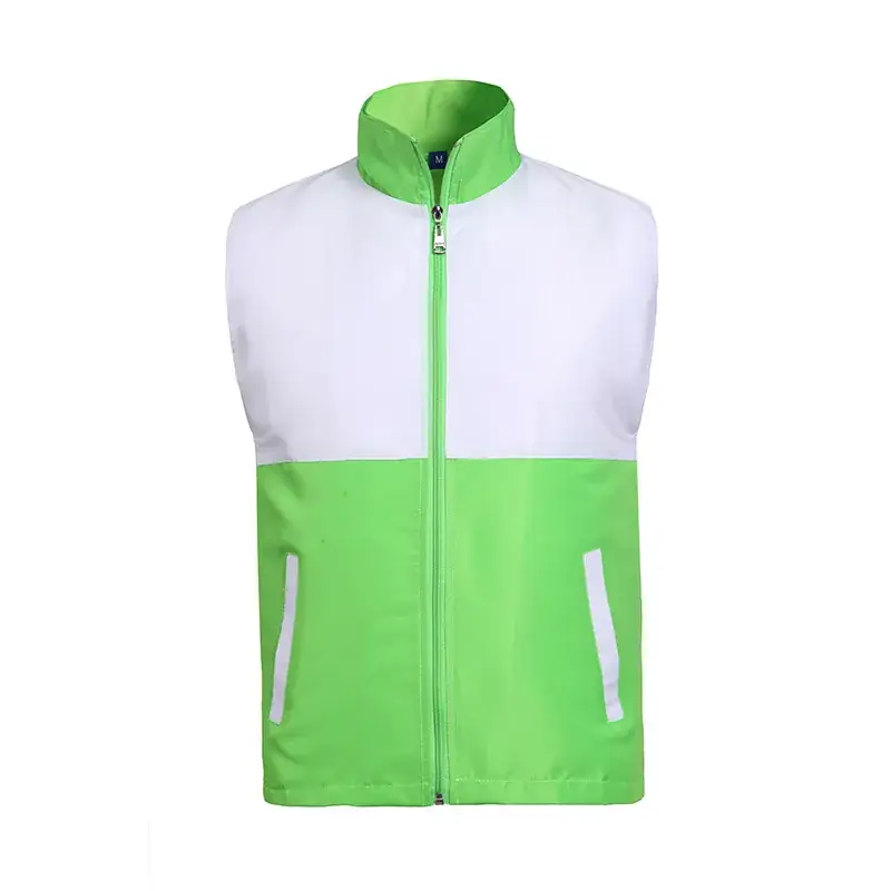 Men's Neon Green Vest with White Front Panel - Image 2