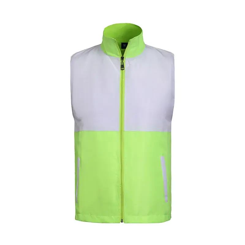 Men's Neon Green Vest with White Front Panel - Image 4