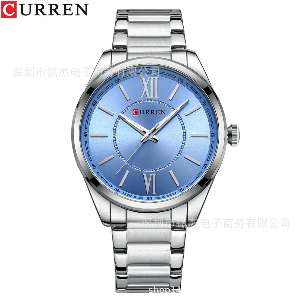 CURREN Men's Blue Dial Quartz Watch Steel Band