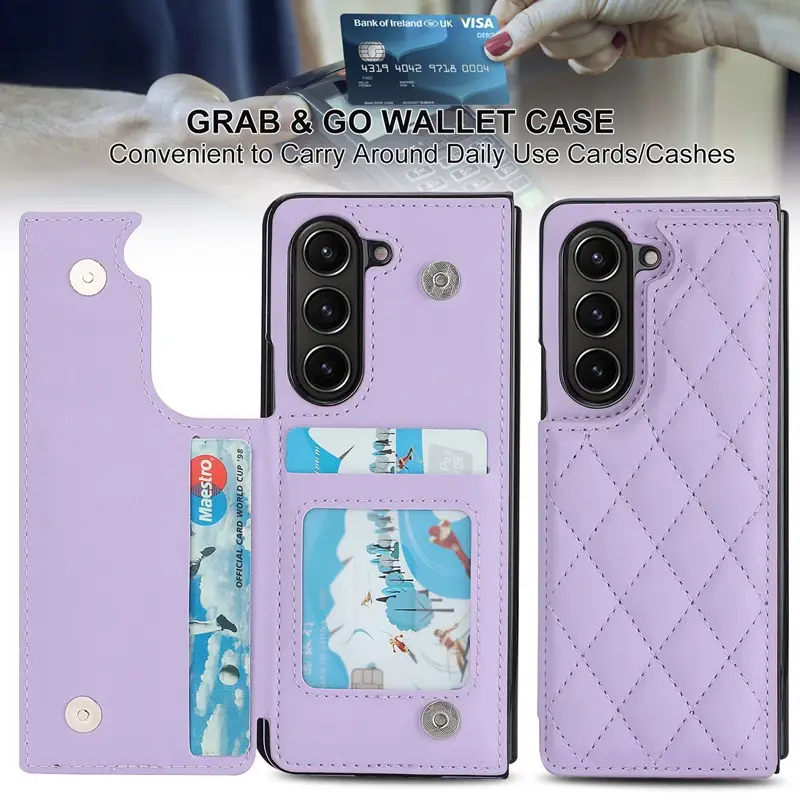 Samsung Z Fold6 Leather Phone Case Double Buckle