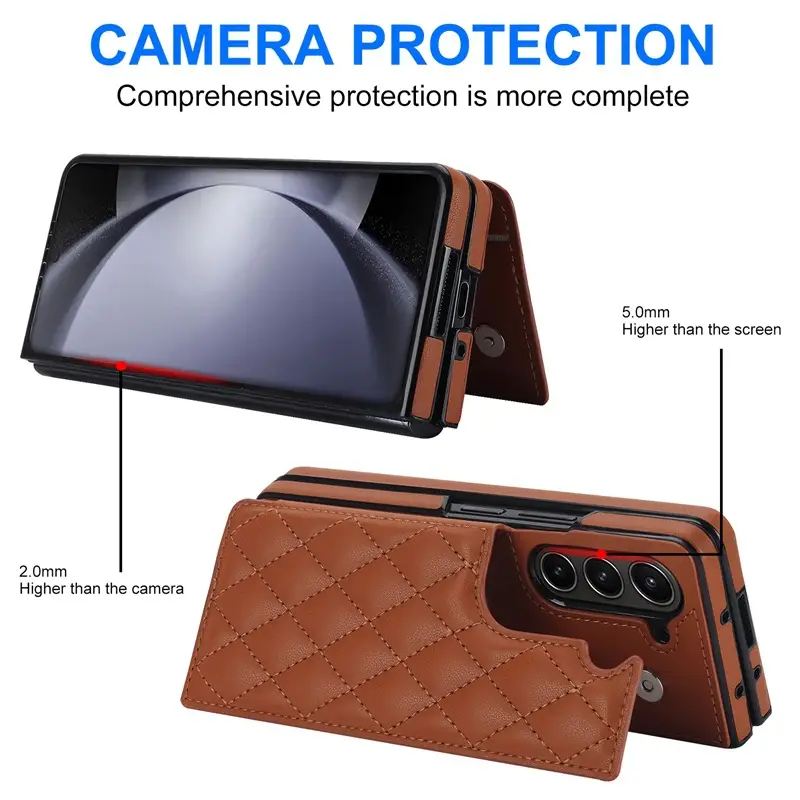 Samsung Z Fold6 Leather Phone Case Double Buckle