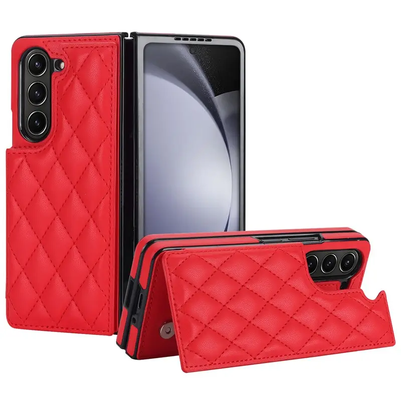 Samsung Z Fold6 Leather Phone Case Double Buckle