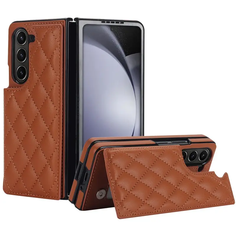 Samsung Z Fold6 Leather Phone Case Double Buckle
