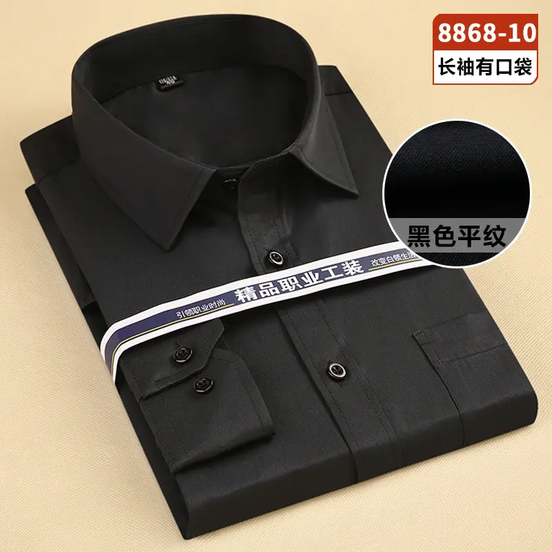 Men White Striped Long Sleeve Shirt Solid Color - Image 10