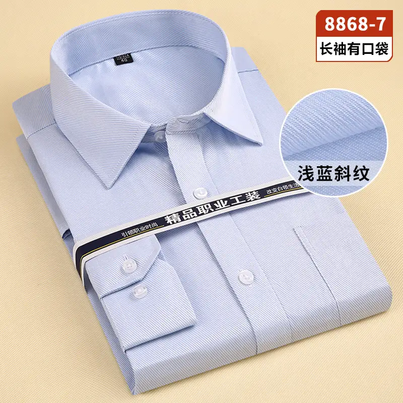 Men White Striped Long Sleeve Shirt Solid Color - Image 4