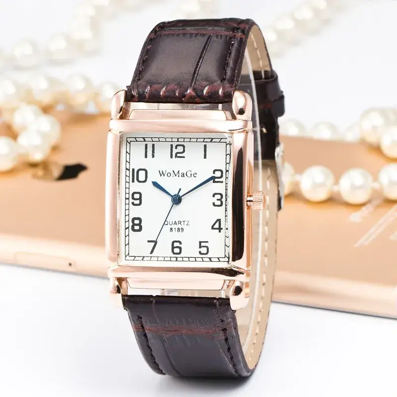 Womage Rectangular Quartz Watch for Women - Image 4