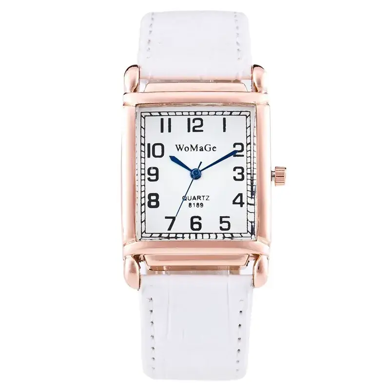 Women's Red Leather Belt Watch with Digital Display - Image 8